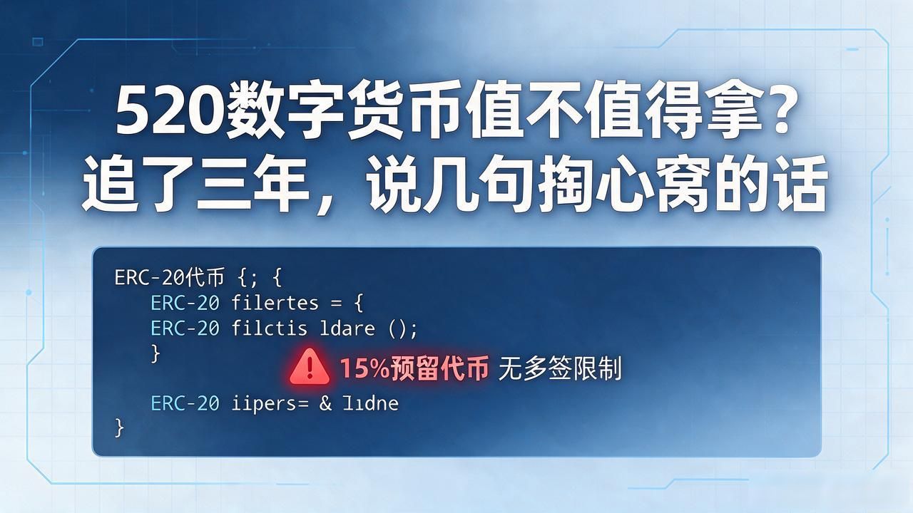 520数字货币值不值得拿？追了三年，说几句掏心窝的话