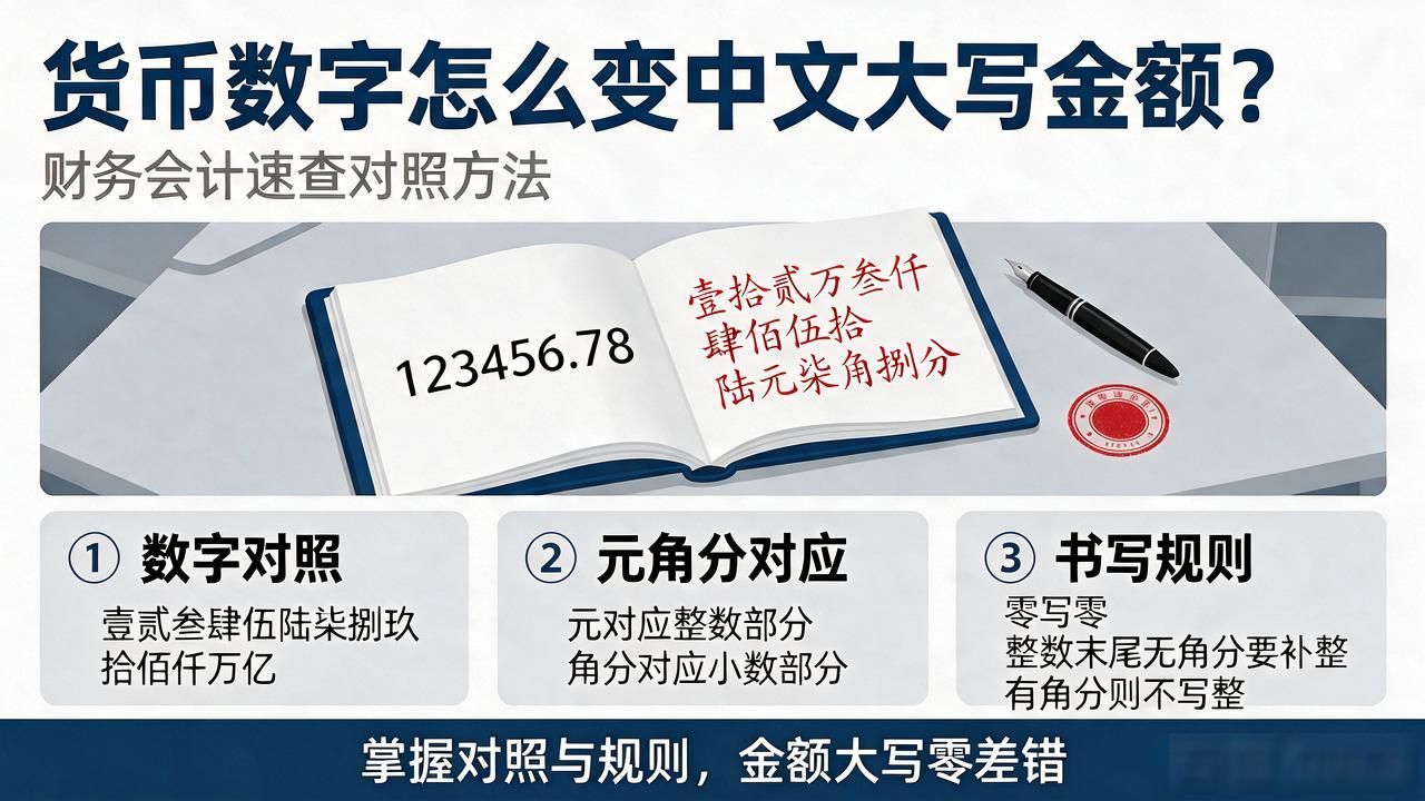货币罗马数字怎么变中文大写金额？财务会计速查对照方法