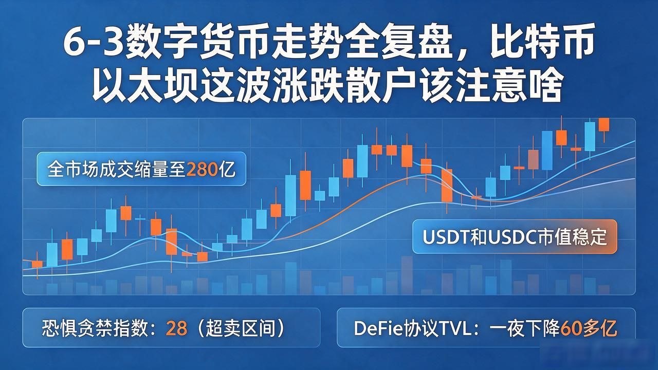 6-3数字货币走势全复盘，比特币以太坊这波涨跌散户该注意啥