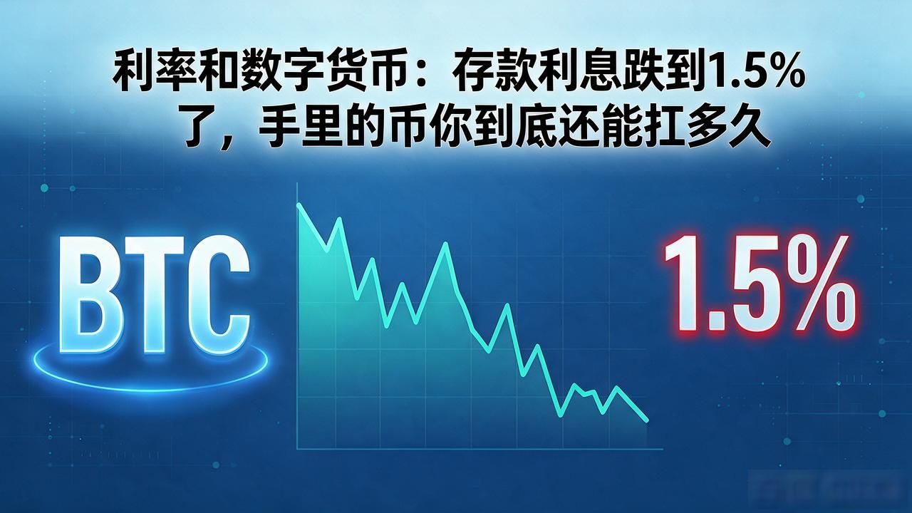 利率和数字货币：存款利息跌到1.5%了，手里的币你到底还能扛多久