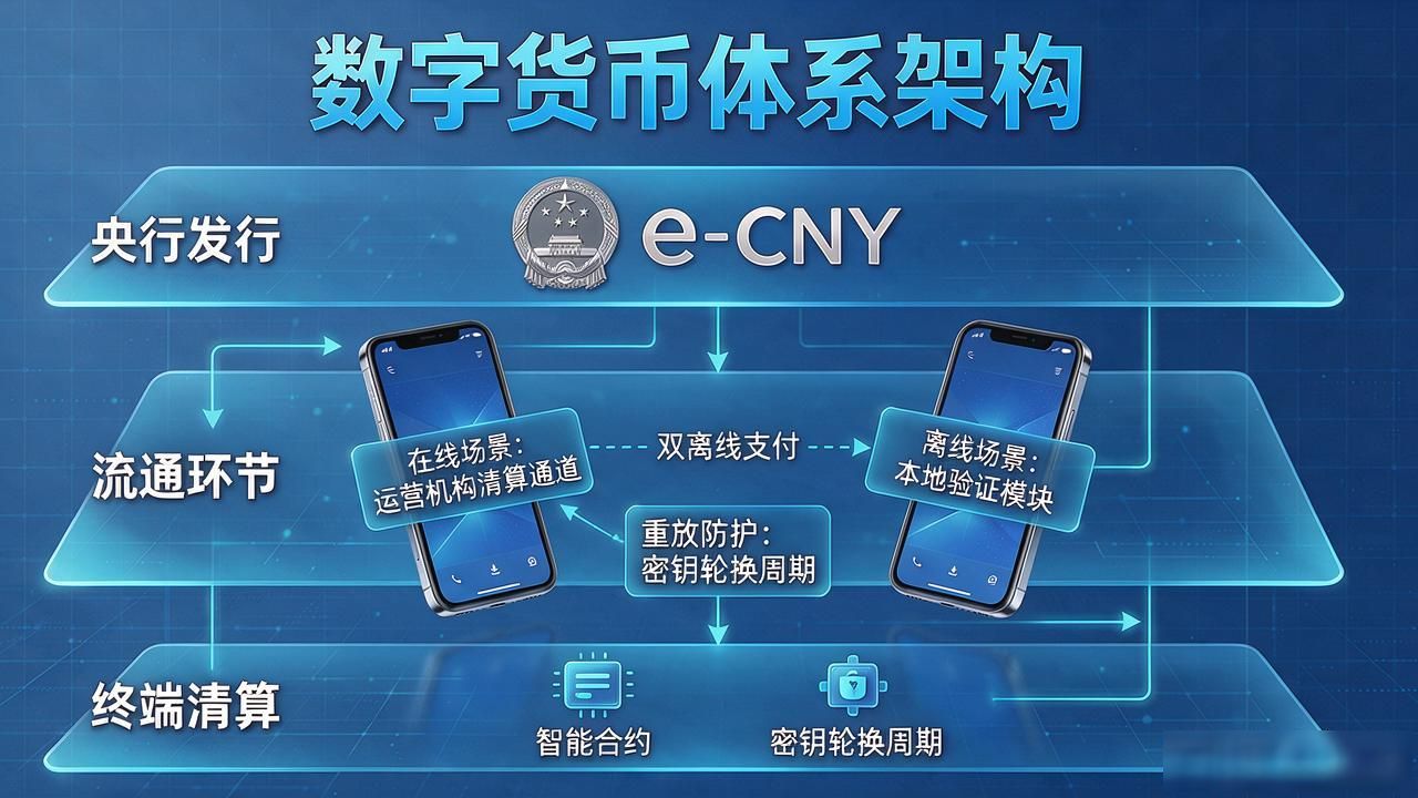 数字货币体系架构图详解：从央行发行到终端清算的分层拆解