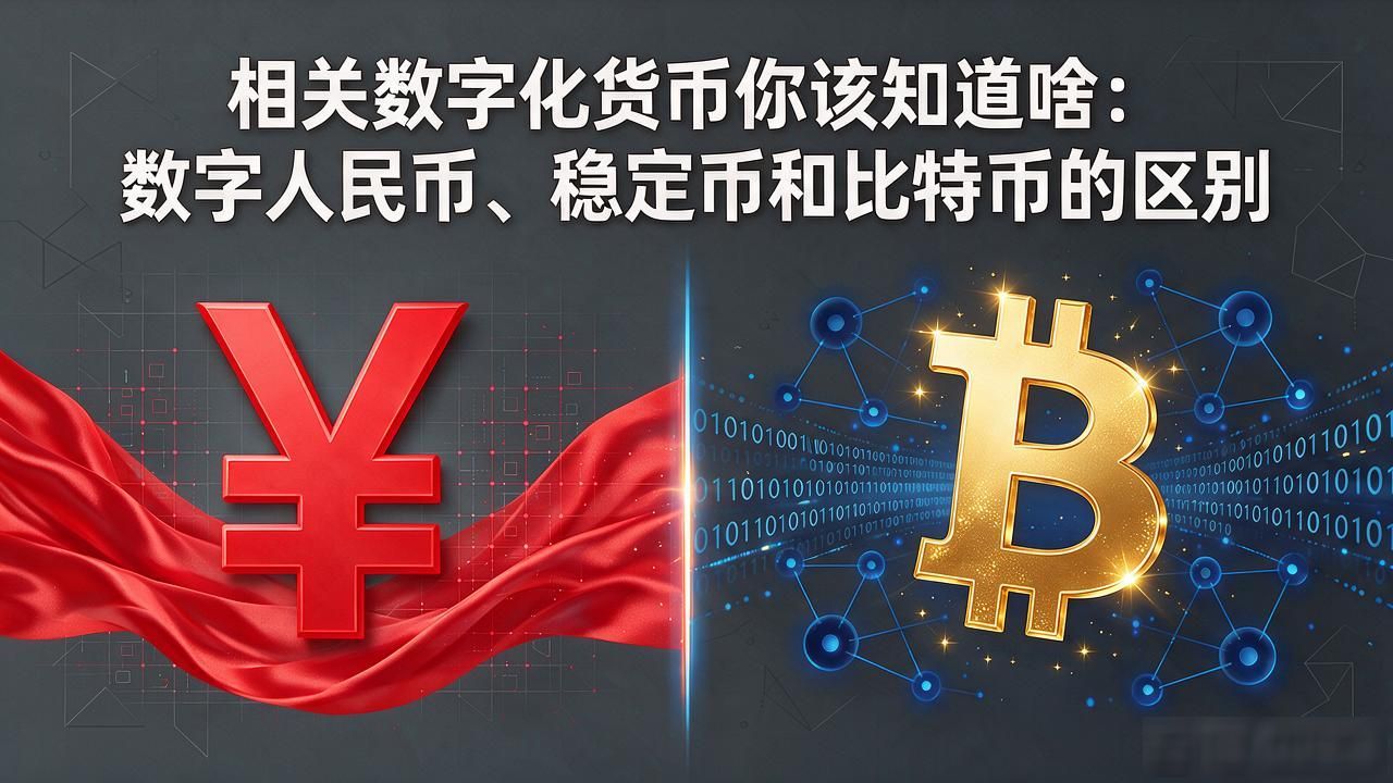 相关数字化货币你该知道啥：数字人民币、稳定币和比特币的区别